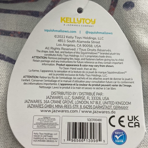 NWT 7” Jerome the Blue Tie-Dye Triceratops Squishmallow - Picture 3 of 4